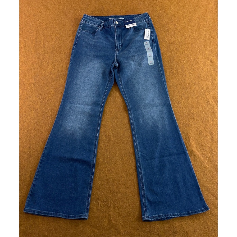Old Navy Womens 8 Blue High-Rise Wow Flare Jeans NWT